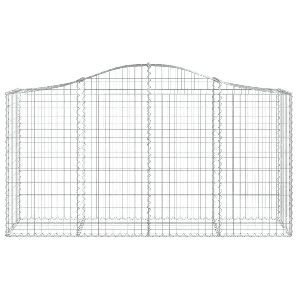 Arched Gabion Baskets Galvanised Iron 200 x 50 x 100120 cm Silver 6 Piece Garden Retaining Wall Outdoor Decorative Barrier