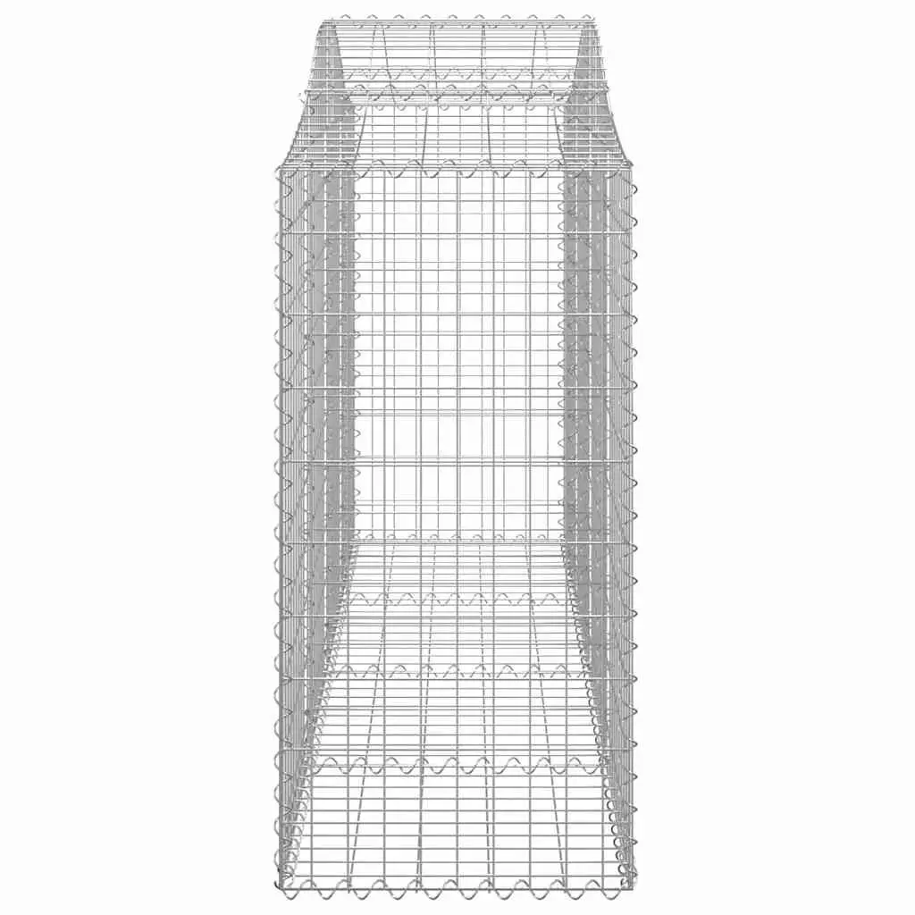 Arched Gabion Baskets Galvanised Iron 200 x 50 x 100120 cm Silver 8 Piece Garden Barrier Retaining Wall Decorative Outdoor