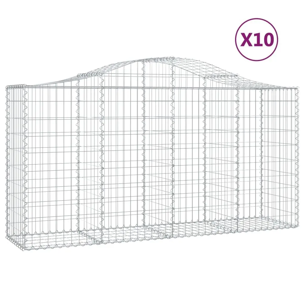 10pc Arched Gabion Baskets for Outdoor Use