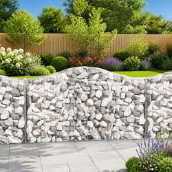 Decorative Arched Gabion Baskets Set of 13 for Gardens