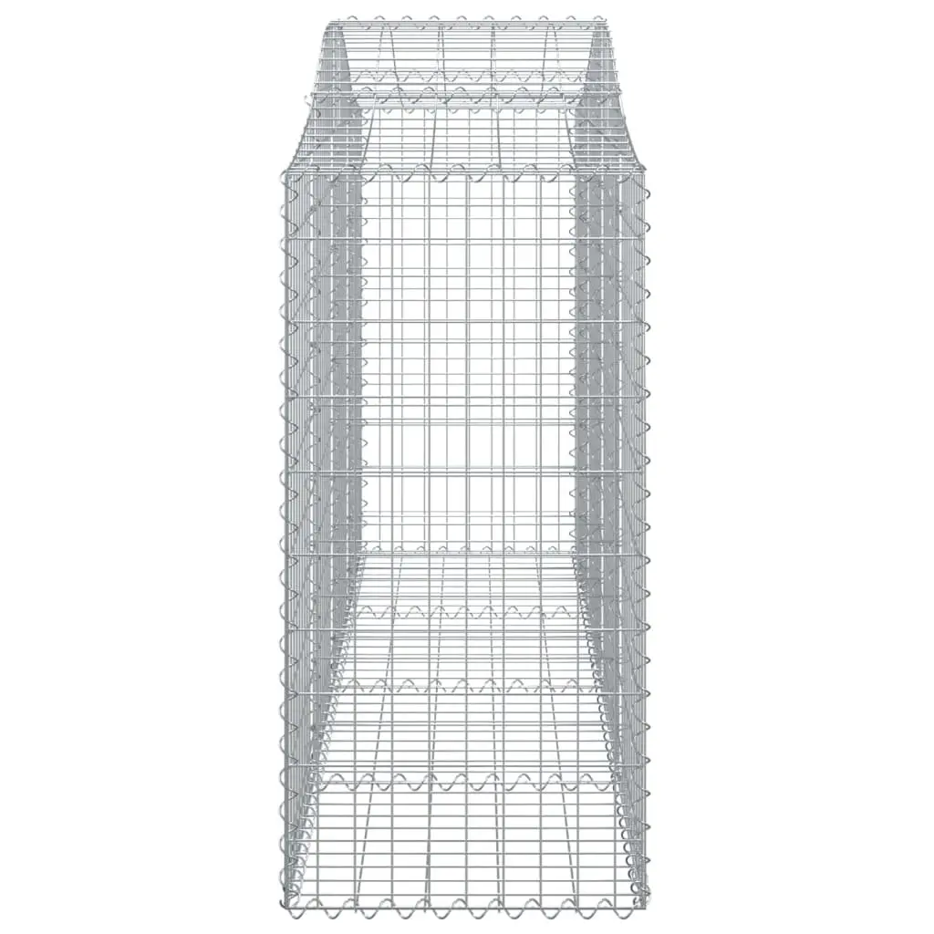 Arched Gabion Baskets Metal 200x50x120140 cm Silver