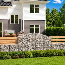 Durable Arched Gabion Baskets 4 pcs for Garden Barriers
