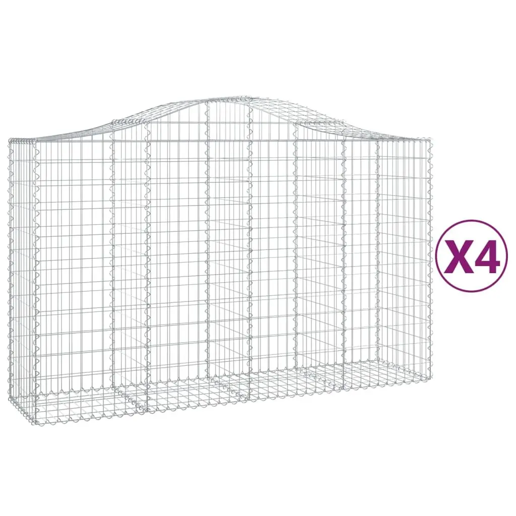 Arched Gabion Baskets 4 pcs for Garden Barriers