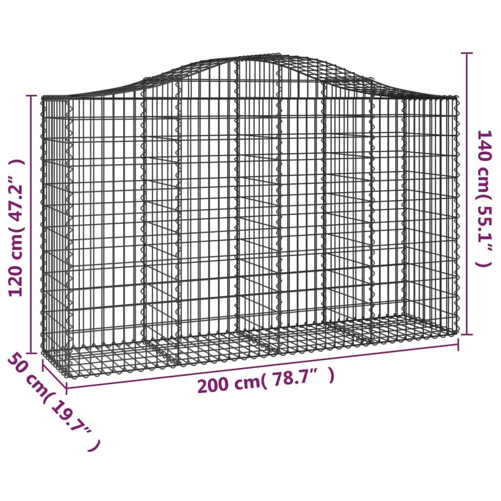 Arched Gabion Baskets 4 pcs for Garden Barriers