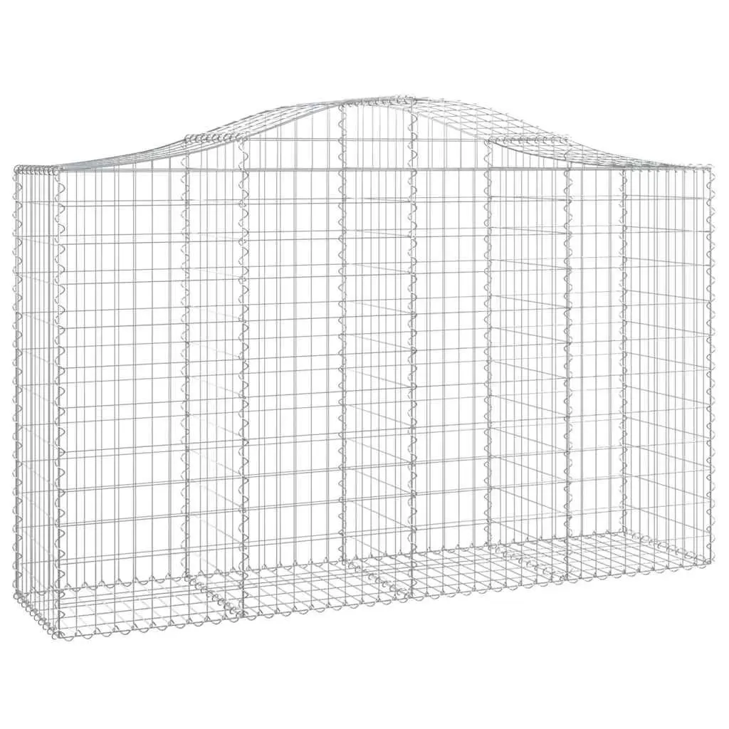 Gabion Baskets Galvanised Iron 200 x 50 x 120140 cm Silver 5 Piece Garden Barrier Retaining Wall Decorative Outdoor