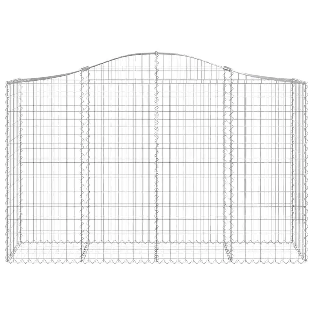 Gabion Baskets Galvanised Iron 200 x 50 x 120140 cm Silver 5 Piece Garden Barrier Retaining Wall Decorative Outdoor