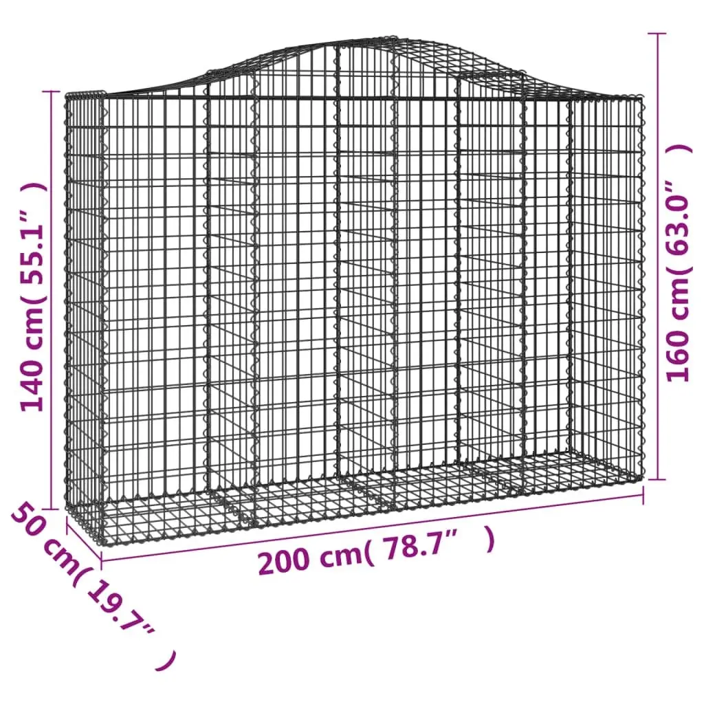 Arched Gabion Baskets 2pc Durable Garden Barrier System