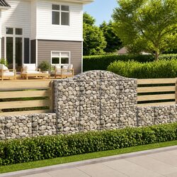 Durable Arched Gabion Baskets for Garden Barriers - 3 pcs