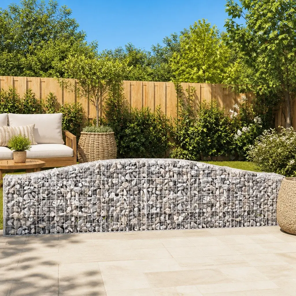 Arched Gabion Baskets 2 pcs for Garden Barriers
