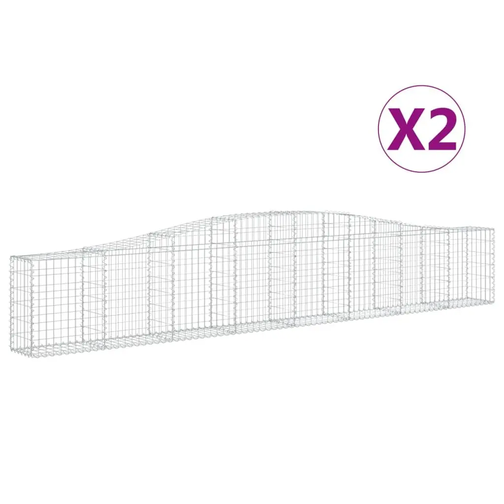 Arched Gabion Baskets 2 pcs for Garden Barriers