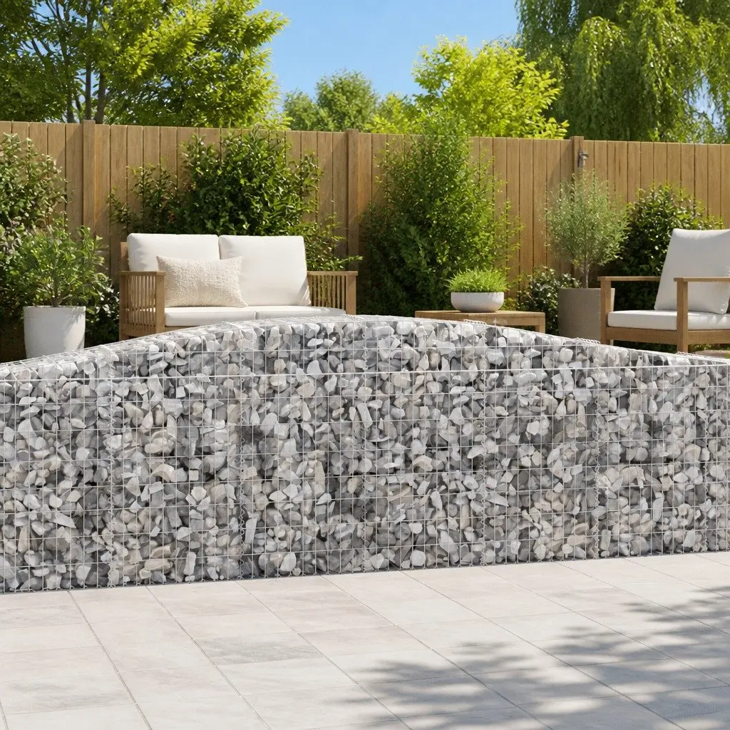 Arched Gabion Baskets 2 pcs 400x30x80/100 cm
