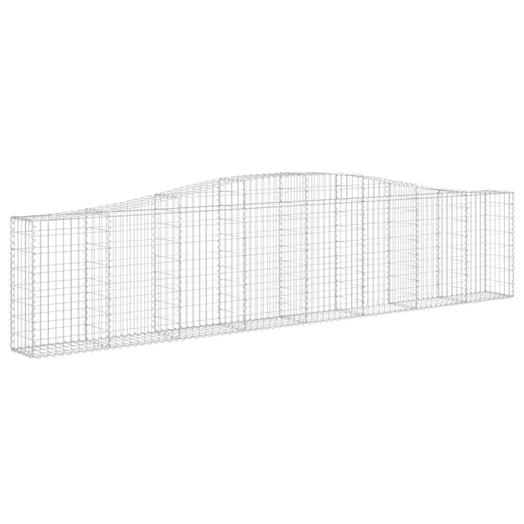 Arched Gabion Baskets Galvanised Iron 400x30x80/100 cm Silver
