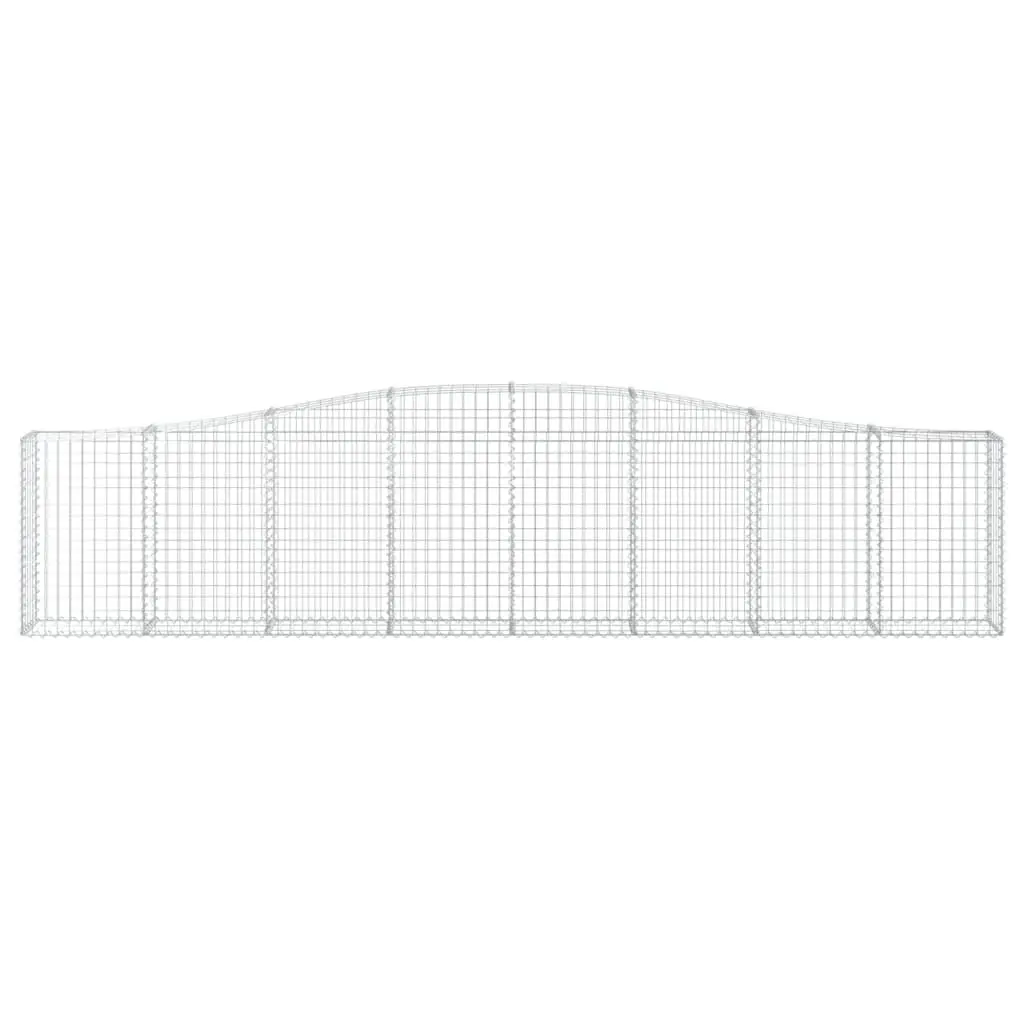 Arched Gabion Baskets Galvanised Iron 400x30x80/100 cm Silver