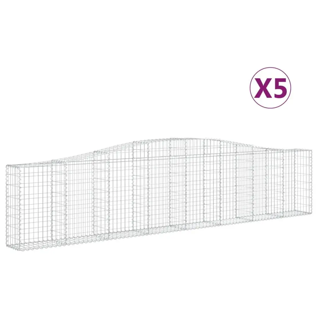 Arched Gabion Baskets 5 pcs 400x30x80/100 cm