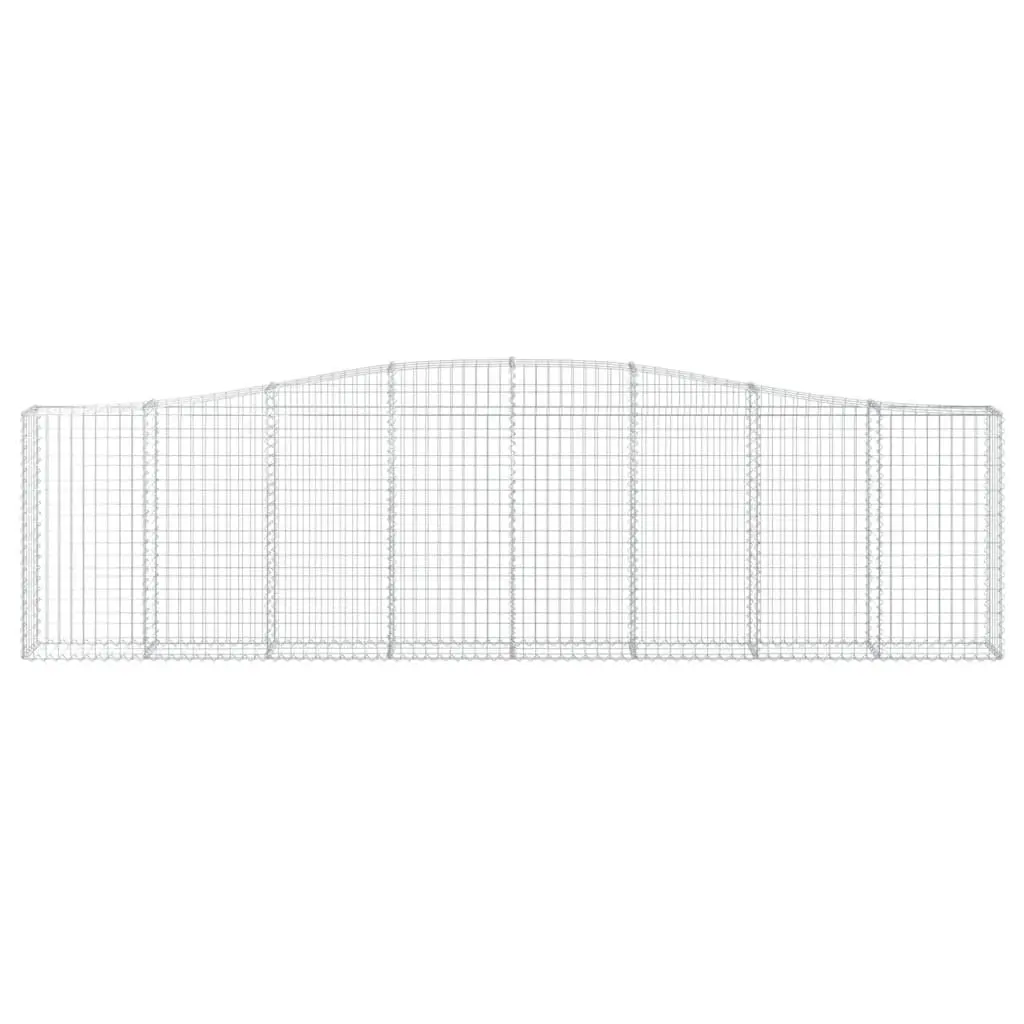 Arched Gabion Baskets Galvanised Iron 400 x 30 x 100120 cm Silver 4 Piece