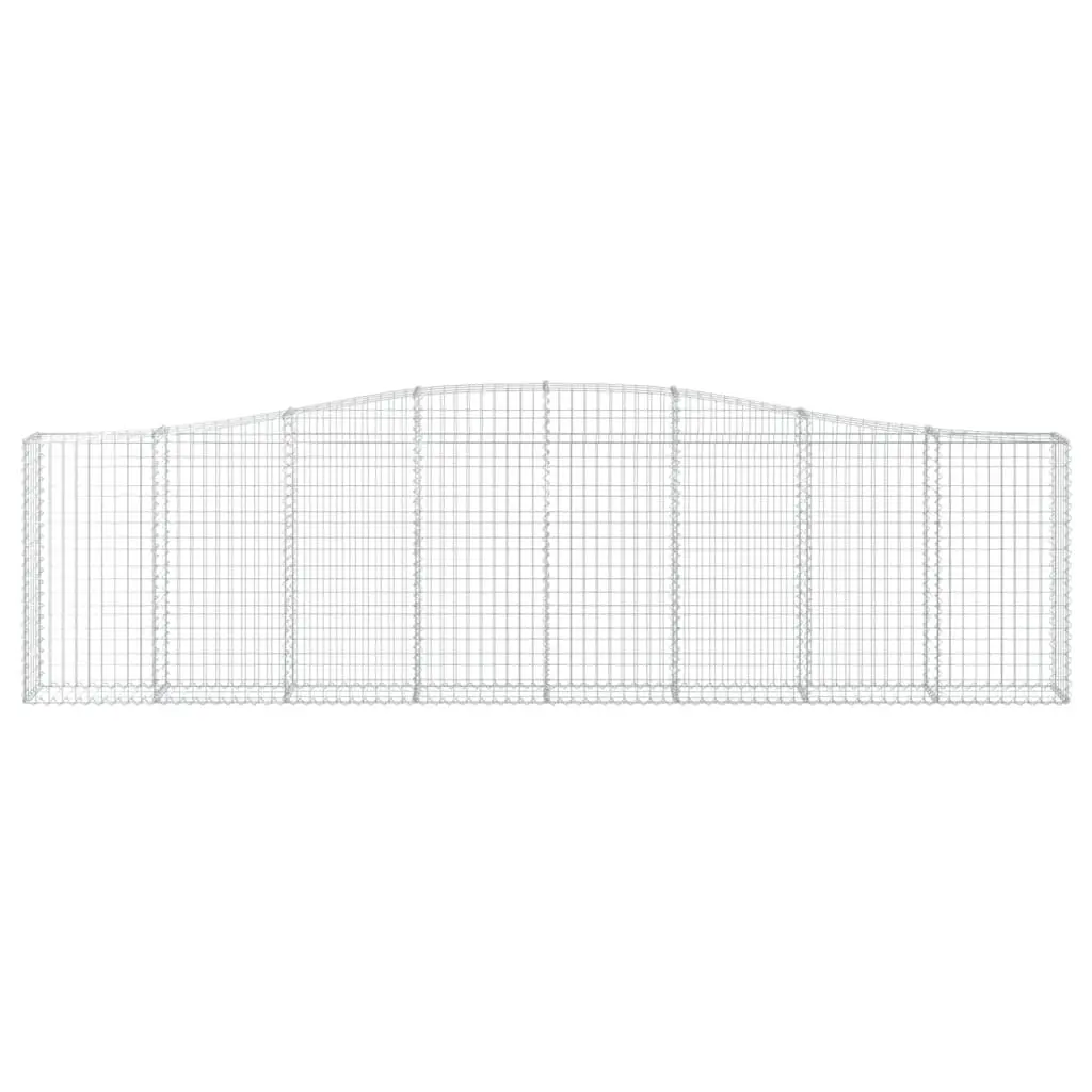 Arched Gabion Baskets Galvanised Iron 400 x 30 x 100120 cm Silver 9 Piece