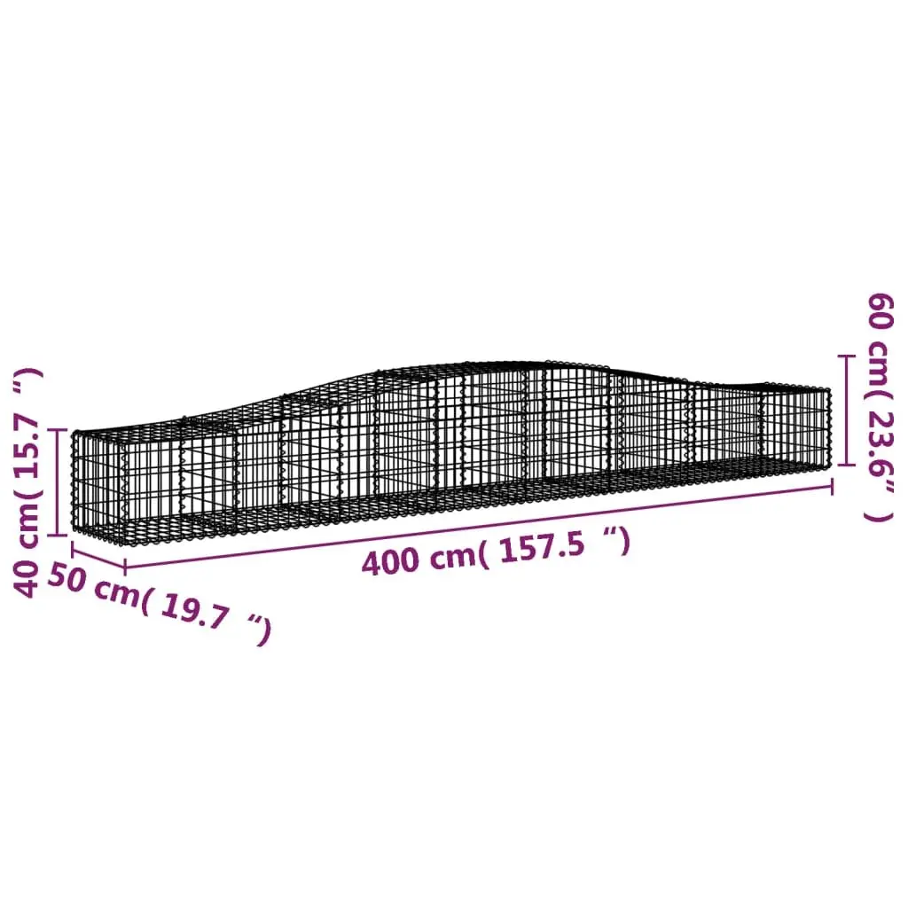 Decorative Arched Gabion Baskets Set for Garden Walls
