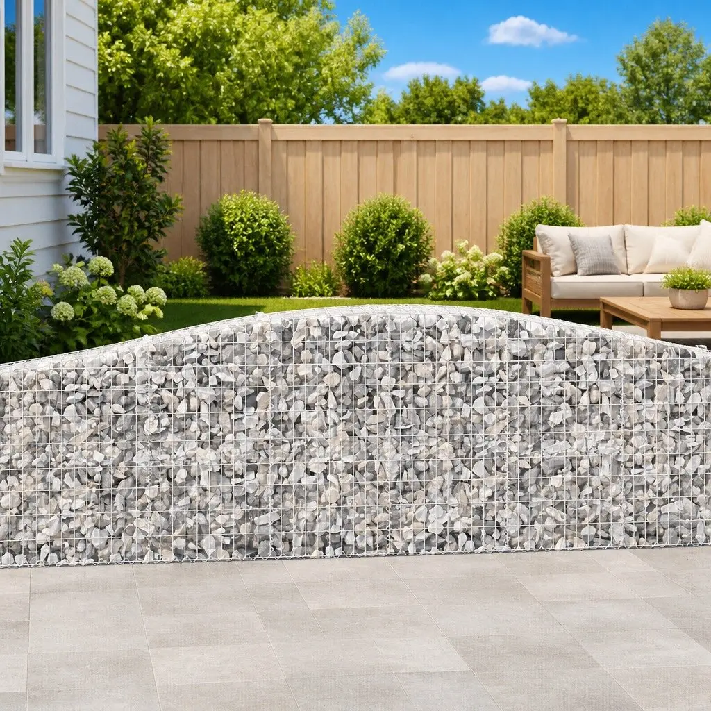 Arched Gabion Baskets 2pcs 400x50x80/100cm