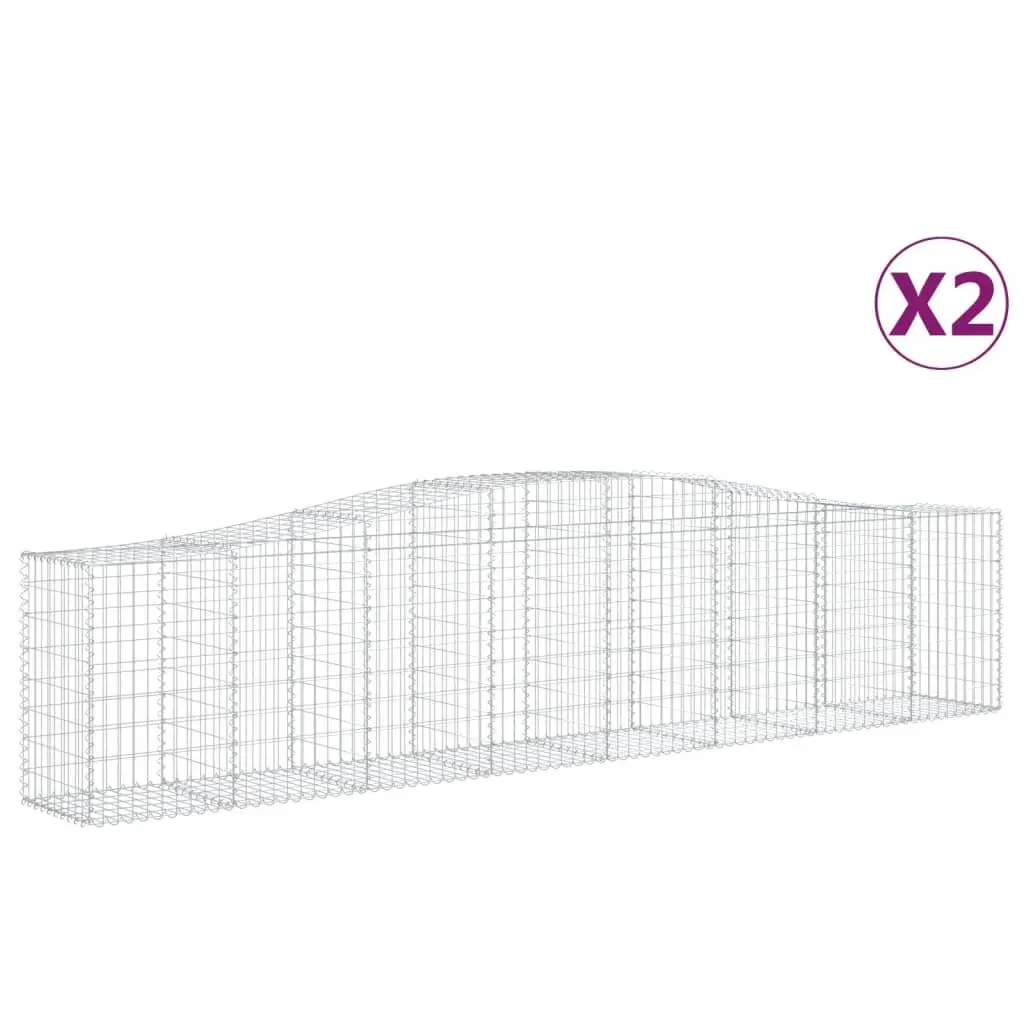 Arched Gabion Baskets 2pcs 400x50x80/100cm
