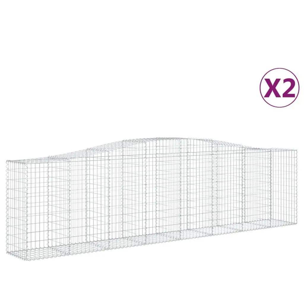 Arched Gabion Baskets Galvanised Iron 400x50x100120 cm Silver