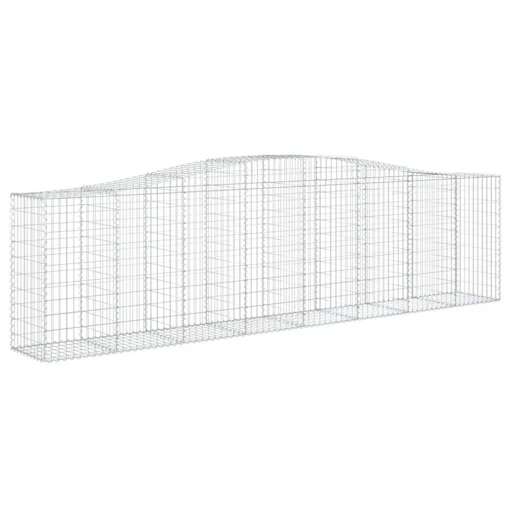 Arched Gabion Baskets Galvanised Iron 400x50x100120 cm Silver 9 Piece Garden Retaining Wall Decorative