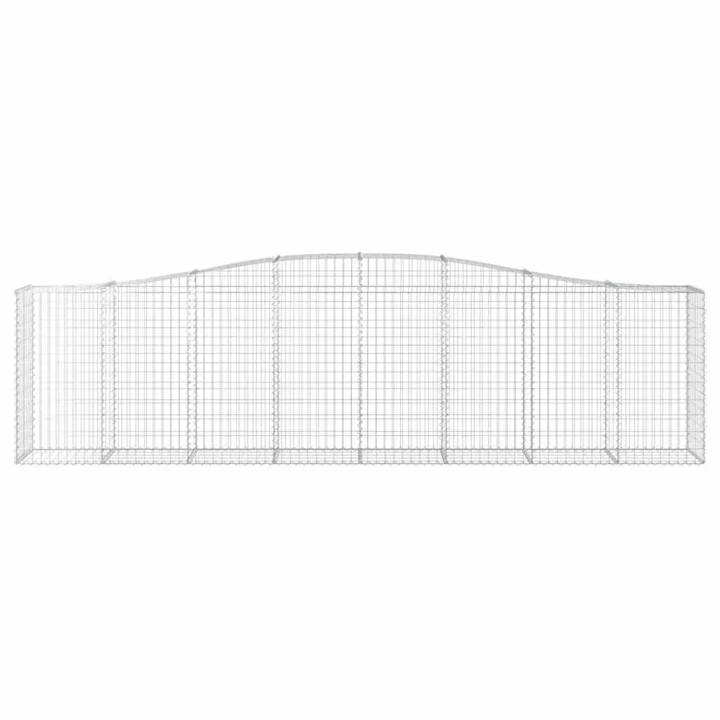 Arched Gabion Baskets Galvanised Iron 400x50x100120 cm Silver 9 Piece Garden Retaining Wall Decorative