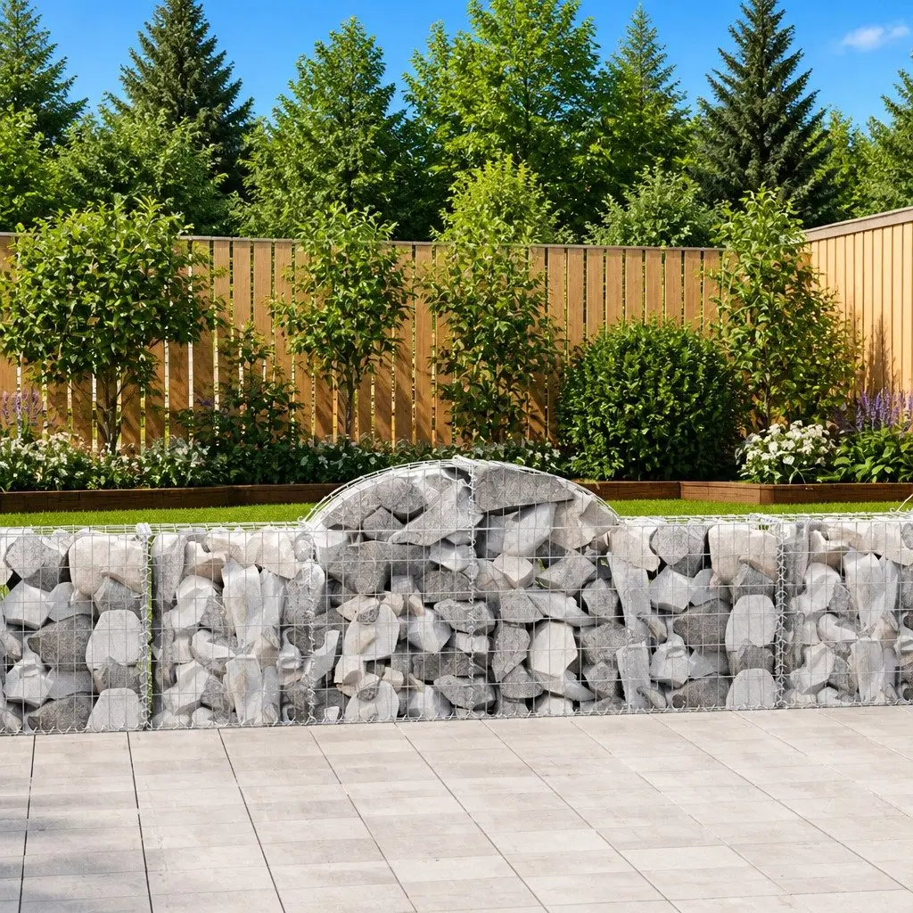 3pc Arched Gabion Baskets for Strong Garden Barriers