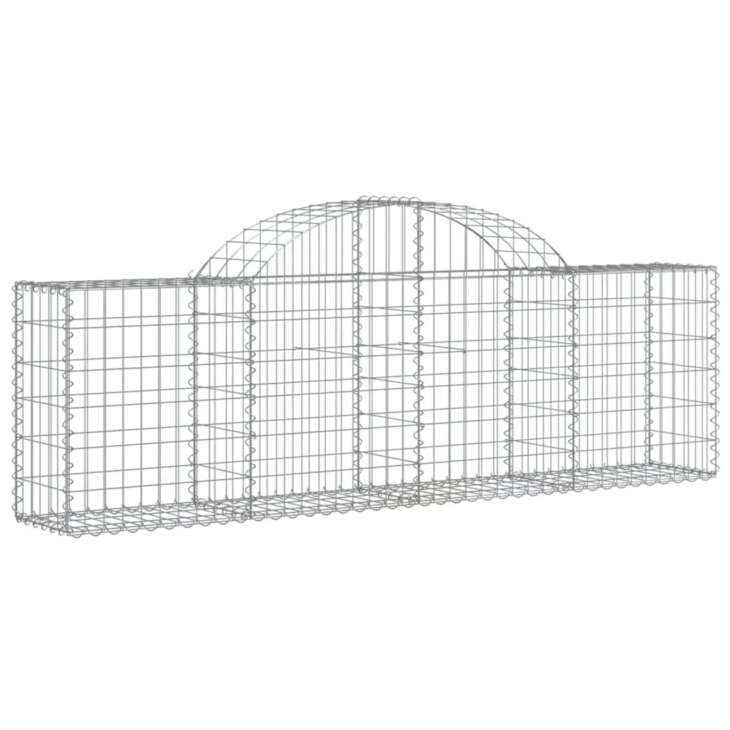 Decorative Arched Gabion Baskets Set of 4 Silver