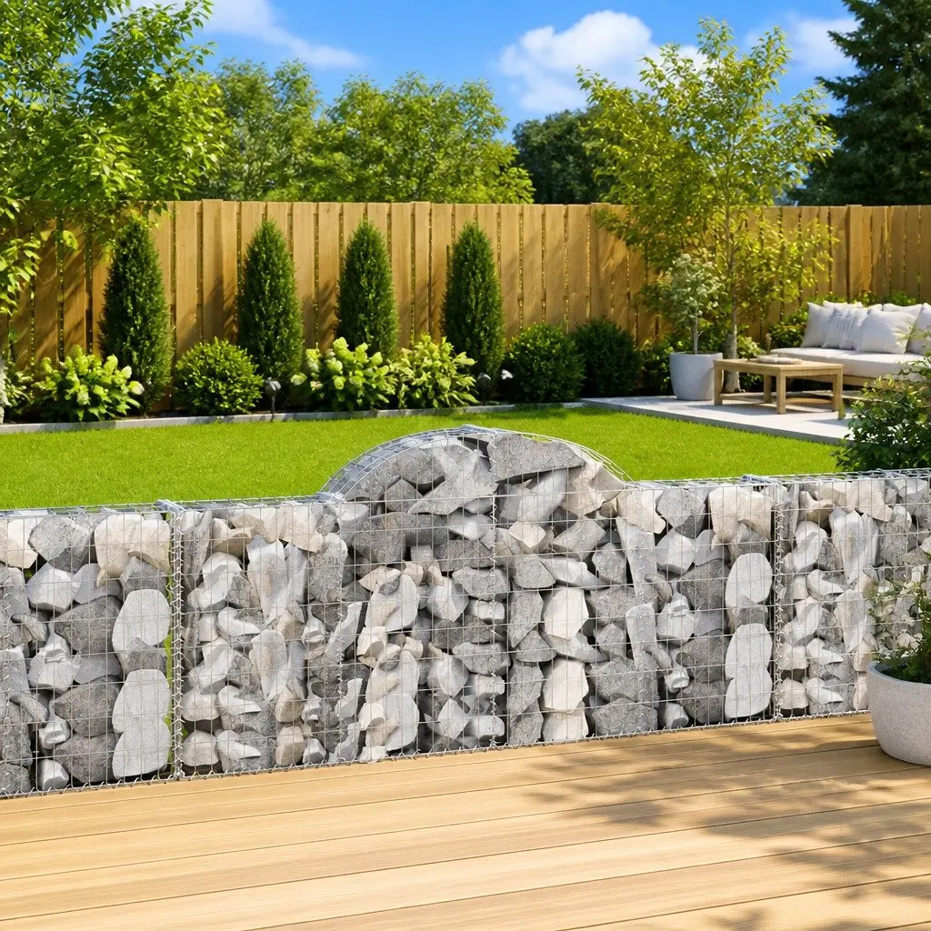 Arched Gabion Baskets 5 pcs for Outdoor Barriers