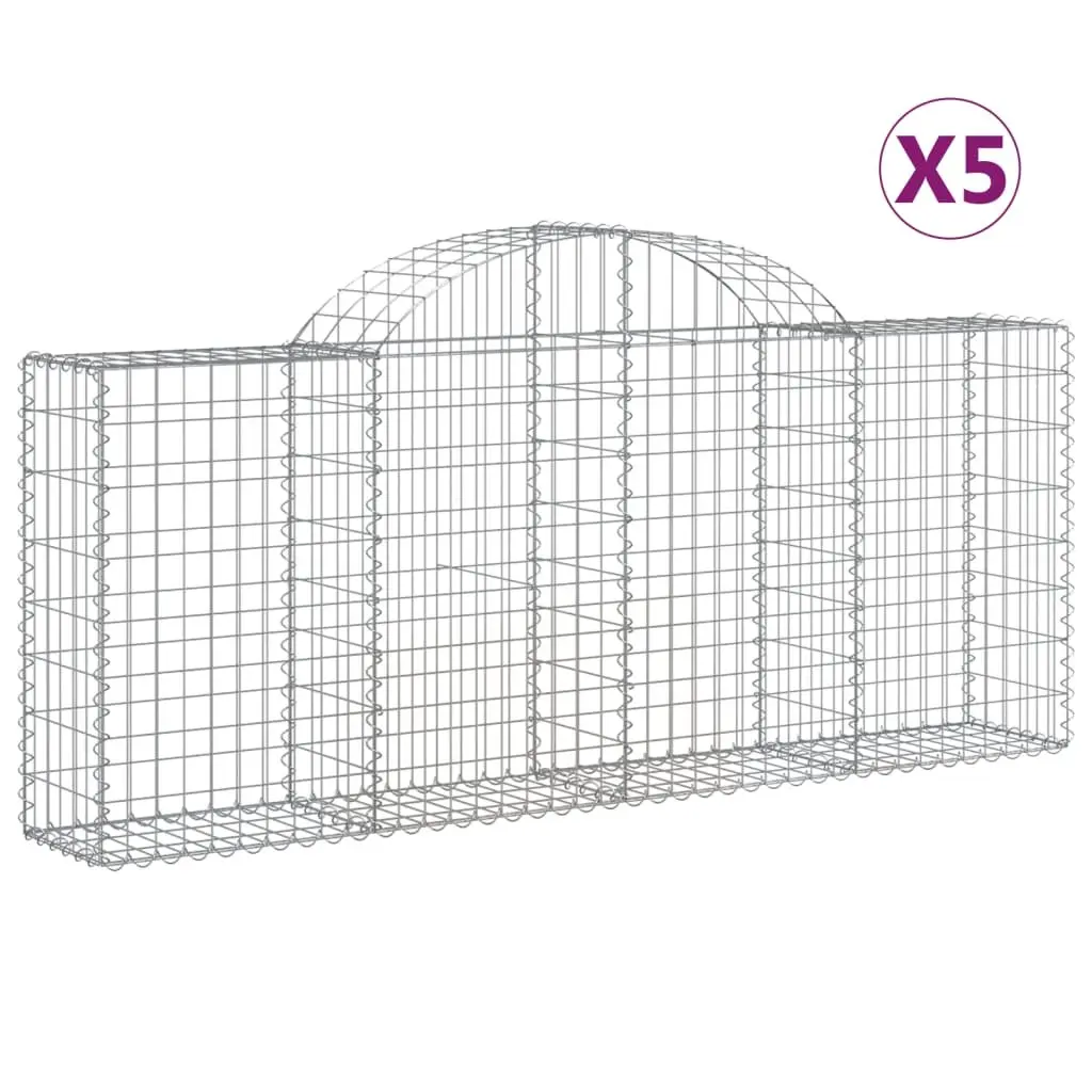 Arched Gabion Baskets 5 pcs for Outdoor Barriers