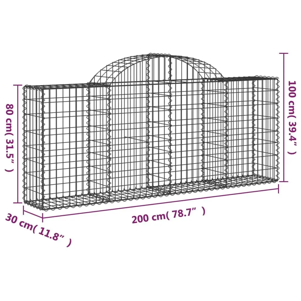 Arched Gabion Baskets 5 pcs for Outdoor Barriers