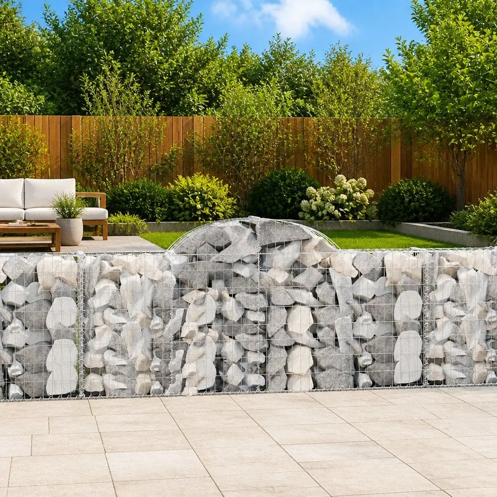 Arched Gabion Baskets 6 pcs for Garden Barriers