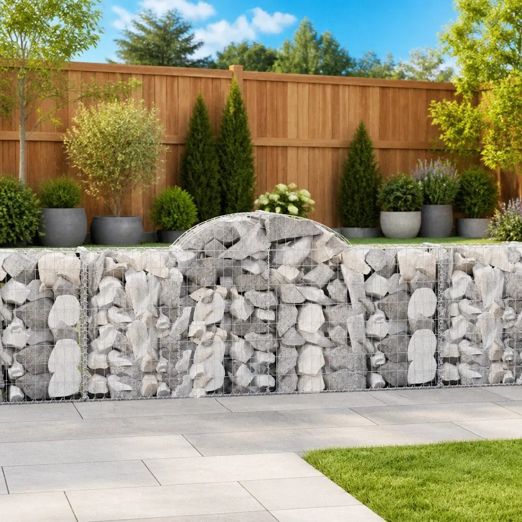 Arched Gabion Baskets 8 pcs for Outdoor Spaces