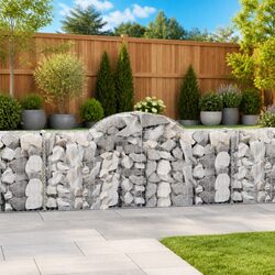 Sturdy Arched Gabion Baskets 8 pcs for Outdoor Spaces