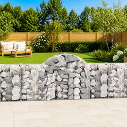 Sturdy Arched Gabion Baskets - 9 pcs Outdoor Barrier