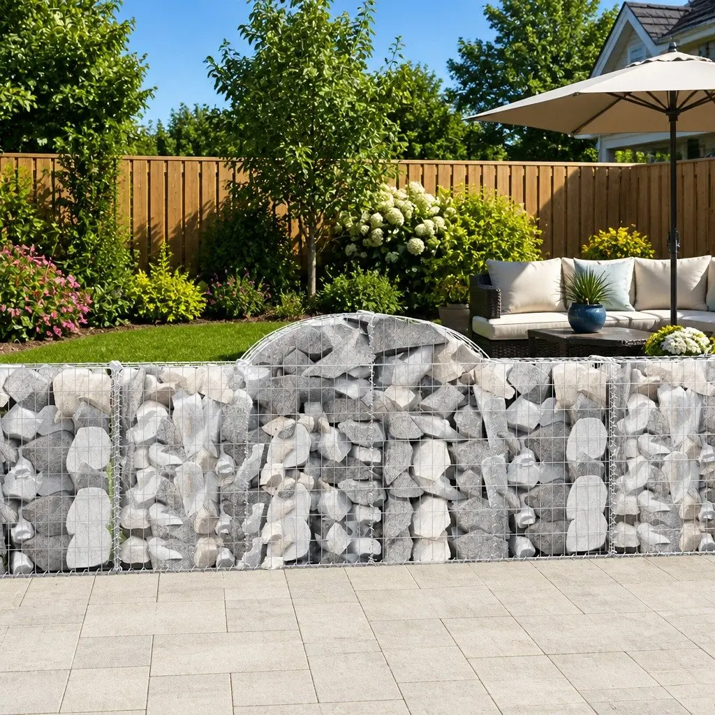Arched Gabion Baskets 10 pcs Galvanised Iron