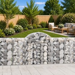 Sturdy Arched Gabion Baskets 2pc for Garden Barriers
