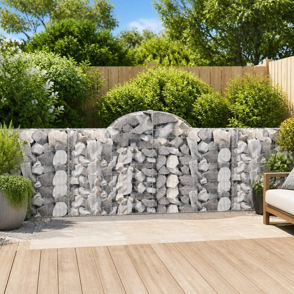 4-Piece Arched Gabion Basket Set for Garden Barriers
