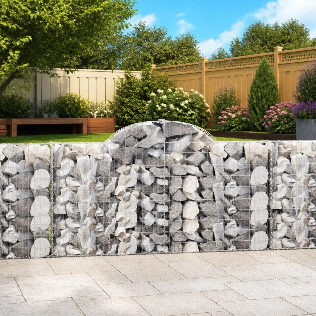 Arched Gabion Baskets 5 pcs for Garden Barriers
