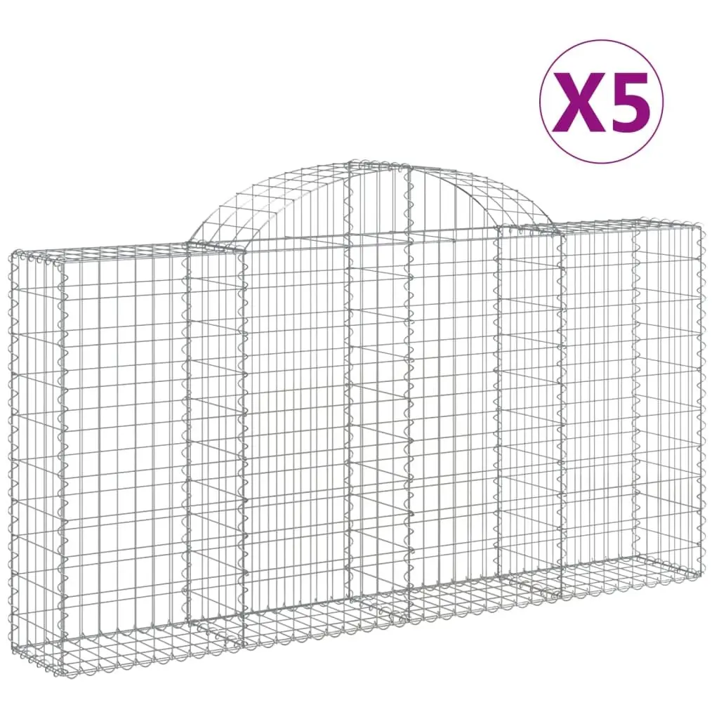 Arched Gabion Baskets 5 pcs for Garden Barriers