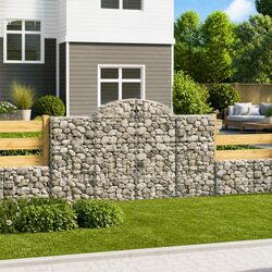 Arched Gabion Baskets 2 Pieces Garden Barriers Decorative Outdoor Retaining Wall
