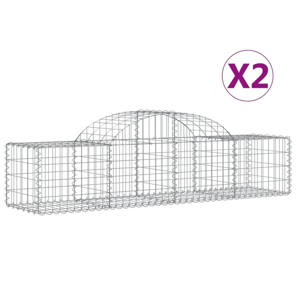 Arched Gabion Baskets for Outdoor Decor 2 pcs