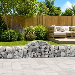 Arched Gabion Baskets 4 pcs Garden Barrier Retaining Wall Outdoor Decorative