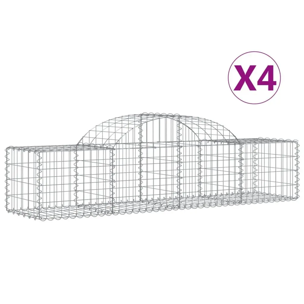 Arched Gabion Baskets 4 pcs for Outdoor Use