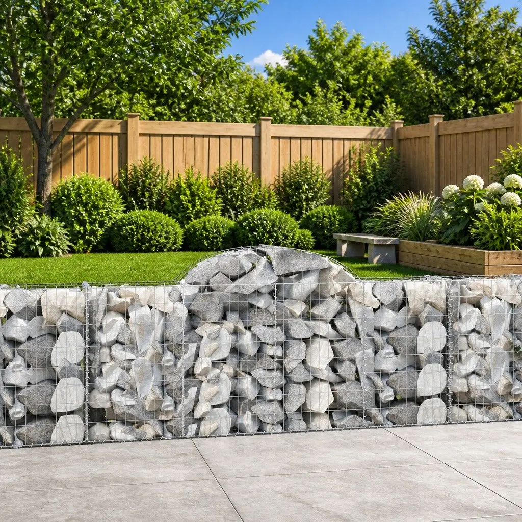 Arched Gabion Baskets for Garden Barriers