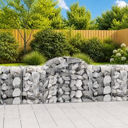 Sturdy Arched Gabion Baskets Set of 6 for Gardens