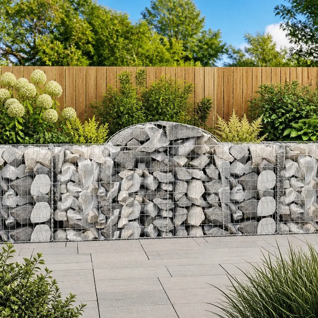 7-Piece Arched Gabion Baskets for Garden Walls