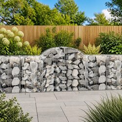Durable 7-Piece Arched Gabion Baskets for Garden Walls