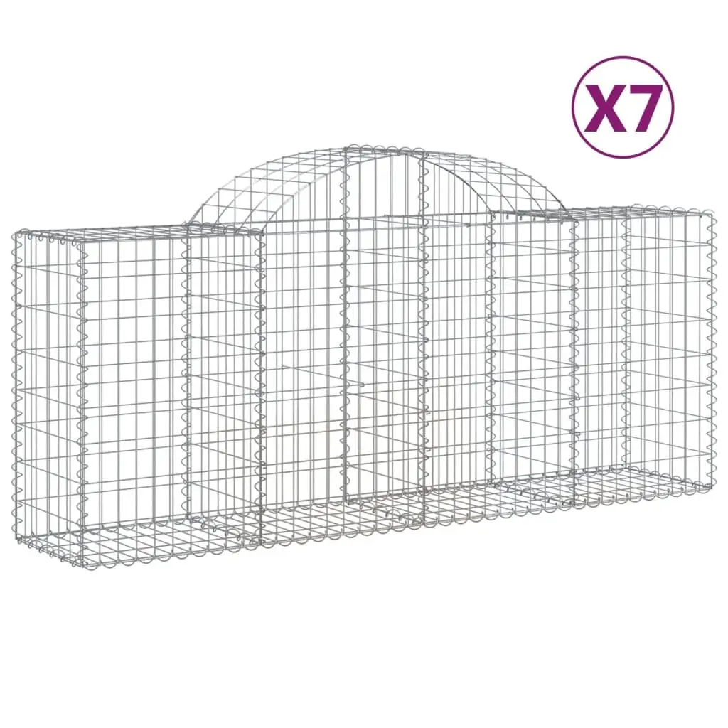 7-Piece Arched Gabion Baskets for Garden Walls