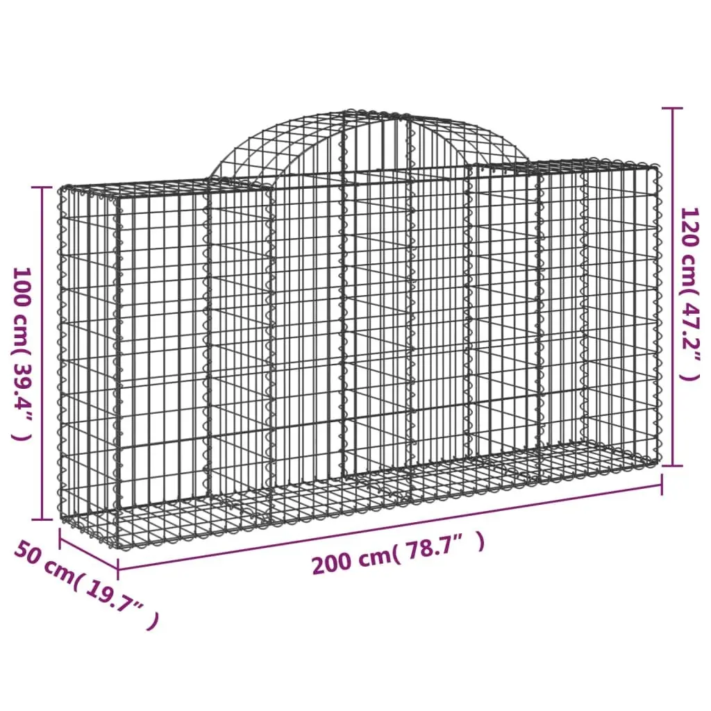 Arched Gabion Baskets 3pcs Garden Decorative Retaining Wall Barrier Outdoor